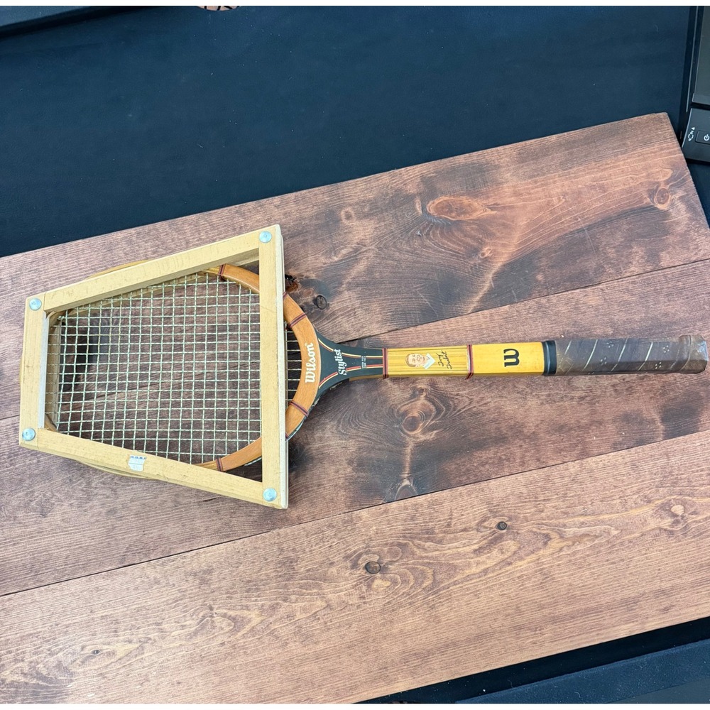 Vintage Wilson Stylist Tony Trabert Wood Tennis Racquet with Regent Wood Press